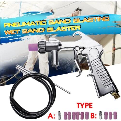 7Pcs Abrasive Air Sand Blasting Gun kit 1 ceramic nozzle 1 steel nozzle 1 Sand Suction Pipe Industrial Sandblaster Gun