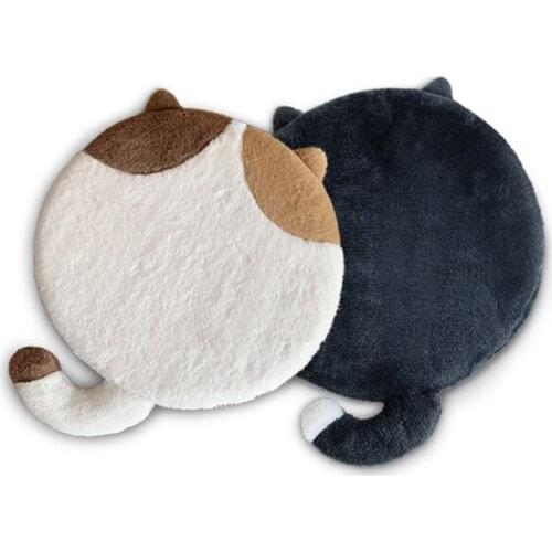 40cm Cat Back Car Seat Cushions Home Sofa Chair Back Seat Faux Rabbit Fur Sleep Pillow Plush Cute Cat Cushion Pillows Gifts