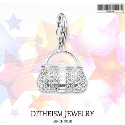 Handbag Charms Pendant,2018 Fashion Jewelry 925 Sterling Silver Trendy Gift For Women Girls Fit Bracelet Necklace Bag