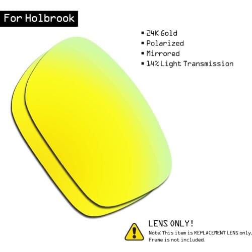 SmartVLT Polarized Sunglasses Replacement Lenses for Oakley Holbrook - 24K Gold