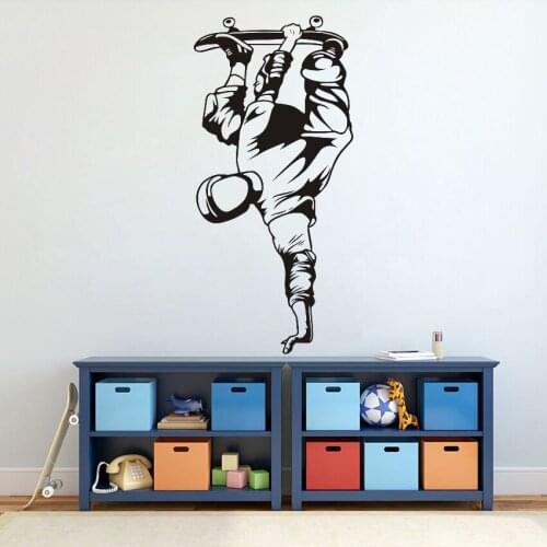 Skateboard Boys Wall Stickers Skateboard Extreme sport Vinyl Wall Decal Home Decor Boys Bedroom Decoration Design Mural X825