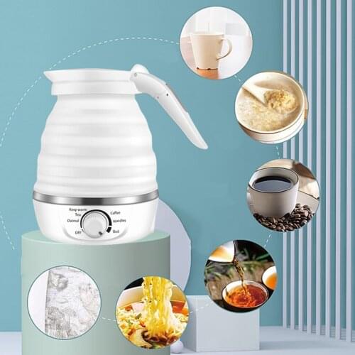 Foldable Electric Kettle Collapsible Silicone Travel Water Boiler 600ML EU