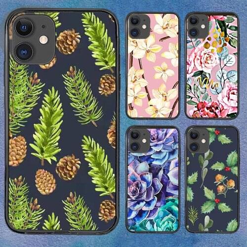 Fresh Flowers Purple Cartoons Phone Case For iphone 12 11 6 Mini Pro XS Max X XR 7 8 Plus Soft TPU Cover 12Pro 11Pro 12Mini