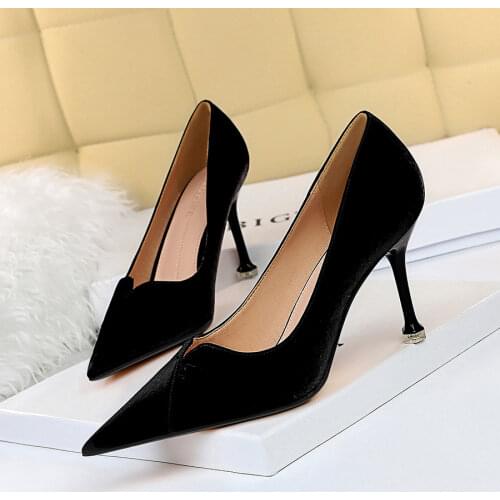 Sexy Lady Women Shoes Pointed Toe Pumps Patent Leather Dress High Heels Boat Shoes Wedding Shoes Zapatos Mujer Blue Red