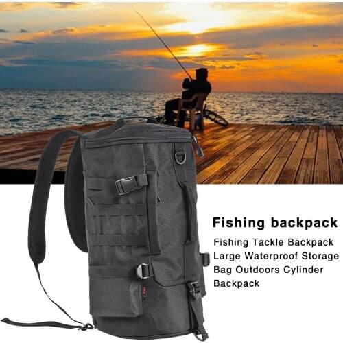 23L Outdoor Fishing Backpack 1000D Polyester Fiber Large Capacity Fly Fishing Bag Rod Fishing Tackle Tools Storage Bag