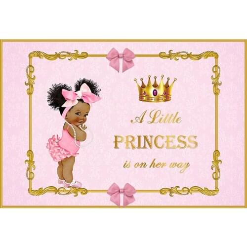 Mehofoto Royal Baby Shower Backdrop Little Princess Pink Bow Photography Background Vinyl Royal Pink Girls Baby Shower Party 12