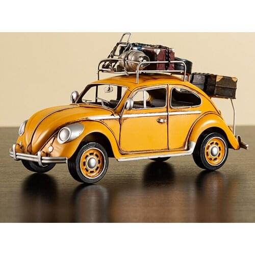 Restoring Ancient Ways Nostalgia Old Type Wrought Iron Beatles Car Model Furnishing Articles Sitting Room Desk Decoration