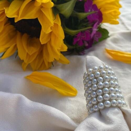 Fashion Handmade Shell Pearl Rings for Women Elastic Adjustable Fashion Jewelry Stainless Steel Pearl Beaded Rings Wedding Gifts