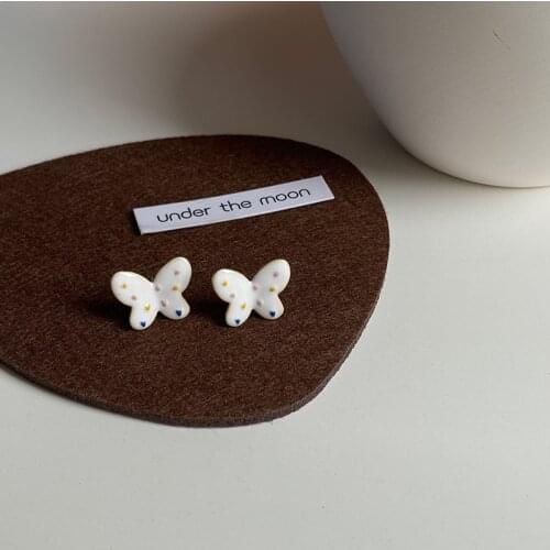 2021 New Trendy Fashion Butterfly Stud Earrings for Women Girls Simple Cute Enamel Butterfly Earring Earrings Jewelry Accessory