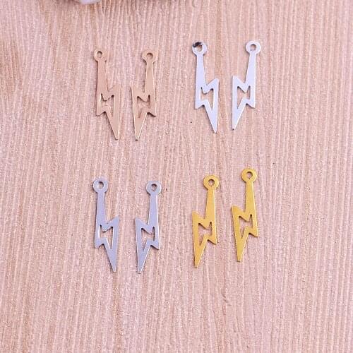 20pcs/lot zhu ru 16*3.7mm Mini Thunderstorm lightning jewelry making Supplies necklace Findings&Components material