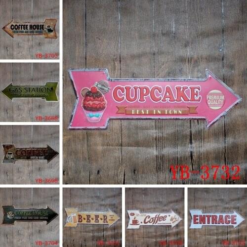 45X16CM/ antique retro metal tin sign direction arrow bar coffee house beer Iron painting poster craft vintage home decoration