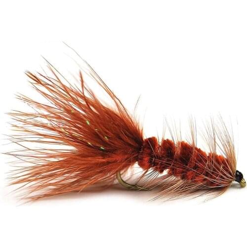 6pcs Aventik Wooly Bugger Brown Flies Dry Trout Fly Flies Various Size Fish Flies
