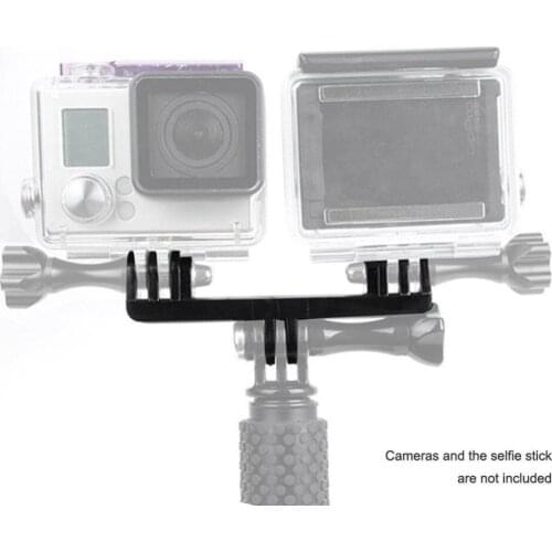 Dual Hero Mount Adapter for GoPro Hero4 Hero3+ Hero3 Hero2 Hero Black/ Silver Cameras - fits GoPro Monopod Selfie Stick and Most