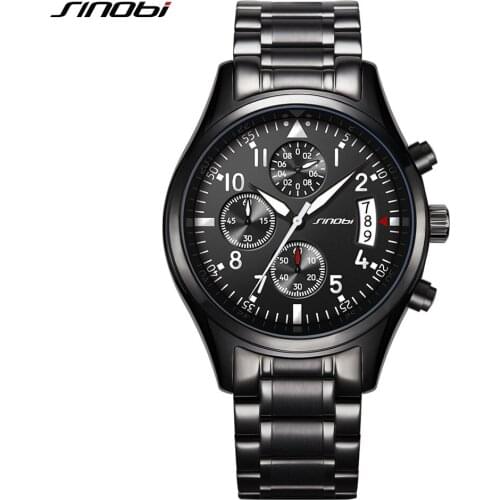 Relogio Masculino Mens Watches Top Brand Luxury Fashion Business Quartz Watch Men Sport Full Steel Waterproof Black Clock