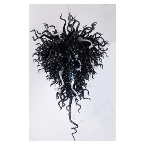 Elegant Black Chandelier Home Decorations Murano Glass Chain Chandelier Light