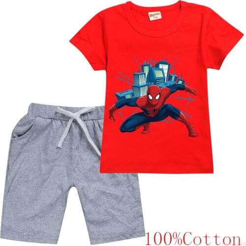 Spider Man T Shirt clothing set boys tshirt Kids Tee Shirt summer Short Sleeve Print Tshirt