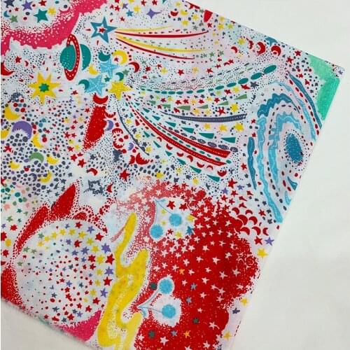 KDF20 Planet/Universe Cotton Fabric,Kids' Room Decoration,Curtain,Table Cloth,Childrens Summer Cloth,DIY Material Summer Fabric