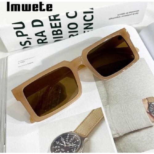 Imwete Square Small Mens Sunglasses Luxury Design Glasses Frames Ladies Brand Women Sun Glasses Travel Eyewear Goggle mirror