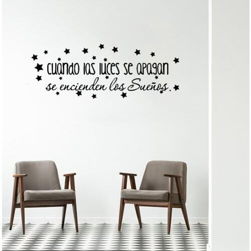Spanish Quotes Sentences Wall Stickers Spanish Wall Art Decals For Kids Room Bedroom Decor Vinyl Sticker Wallpaper RU4000