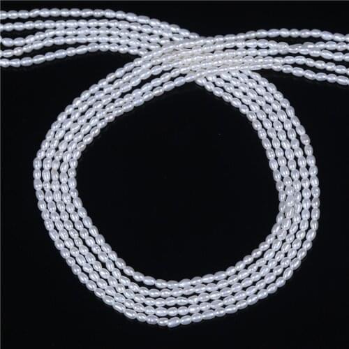 AA qualtiy 2-2.5mm rice shape freshwater pearl 16 inches per strand wholesale, loose pearl for making jewelry necklace bracelet