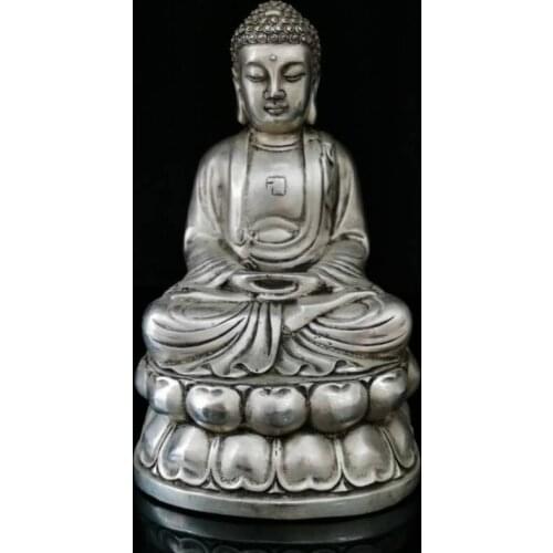China White copper Tathagata Buddha crafts statue