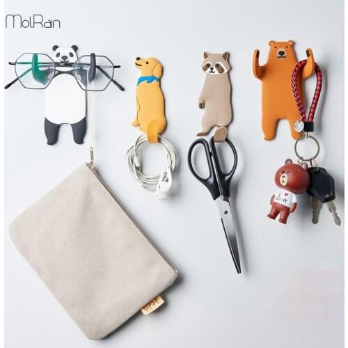 Multi-Purpose Hooks animal Fridge Hook Key Wall Crochet Holder Removable Kitchen Hooks Home Decor can Washed holder wall hook