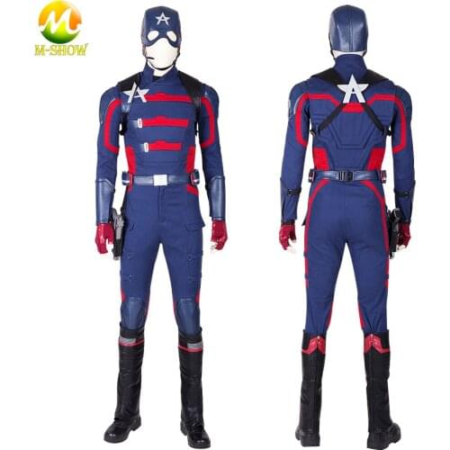 Superhero John Walker Captain Cosplay Costume Men Outfit for Halloween Carnival Party Free Custom Made