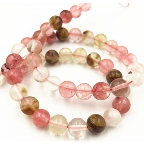 Multicolor Watermelon Crystal Stone Loose Round Beads for Jewelry Making 4-12mm DIY Necklace Bracelet Quartzs Crafts 15inch A164