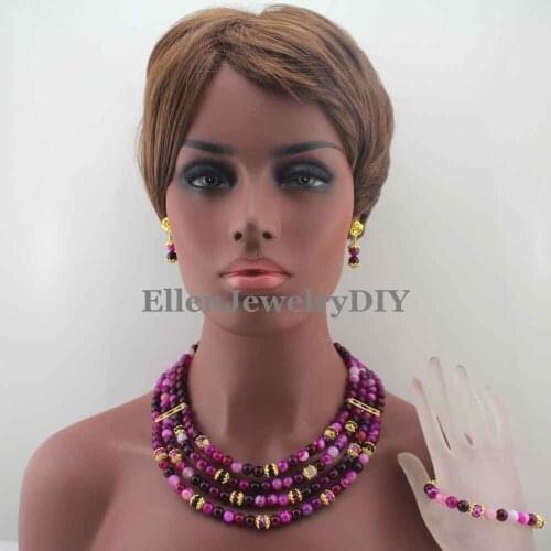 Fashion New Hot Pink beautiful Necklace Bridal Party Necklace Bridesmaid Gift beautiful Beads Jewelry Free Shipping W13161