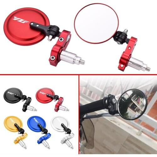 Motorcycle Mirrors - 3 Inch Round Folding Bar End Side Mirror Compatible for Yamaha YZFR25 YZFR6 YZFR3 YZFR1 YZF R25 R1 R3 R6