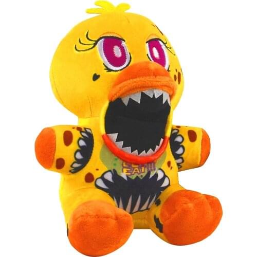 New 18cm Cute Fluff Stuffed FNAF Nightmare Yellow Duck Plush Toys Five Nights Toy Soft Stuffed Animal Dolls Wow Price