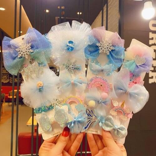 New Children Hair Clips Hair Accessories Princess Headdress Colorful Hair Clips Net Yarn Bow Colorful Toddler Girl Hairpins