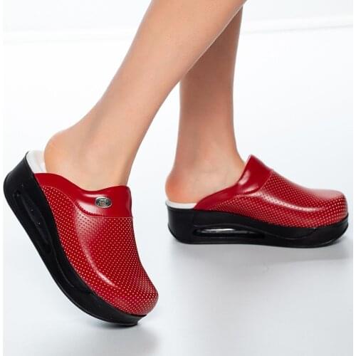 Womens Slippers Cozy Summer Beach Doctor Cross Medical Shoes Casual Sandal Nurse Orthopedic High Heel Air Sole Anti-Slip Clogs