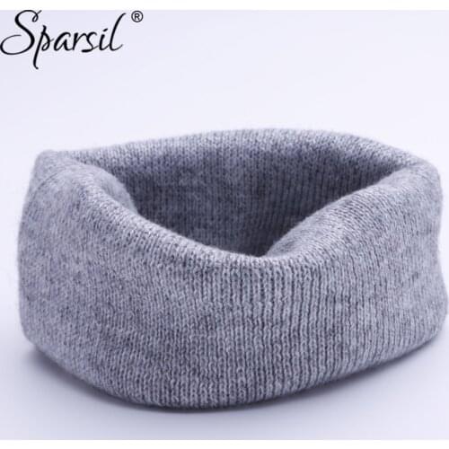Sparsil Unisex Cashmere Knitted Ring Scarves Headband Super Elastic Double-Use Knit Mufflers Men Women Child Neck Wrap 20 Colors