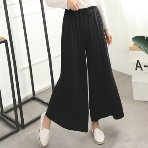 Wide-leg pants womens summer lounge wear pant new 2020 fat mm loose modal high waist home pants pijamas women nine points pant