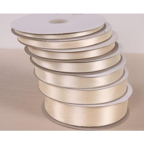 Ivory 100Yards/Roll Polyester Ribbon Satin Fabric Ribbon Wedding Party Christmas Decoration Cake Gift Box Wrap DIY Accessories