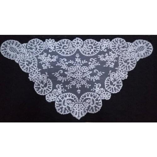 Traditional Ivory Embroidered Lace Mantilla Chapel Veil Latin Mass