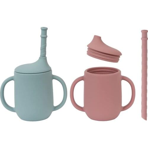 Toddler Training Cup For Kids Spill Proof Cup with Leak Proof Lid and Silicone Straw Handles Cup Baby Sippy Cup for Drinking