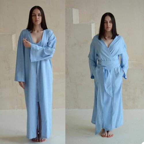 Unique Womens Bridal Gowns V Neck Long Sleeve 2 Pieces Bathrobe Lingerie Nightgown Floor Length Pajamas Sleepwear Custom Made