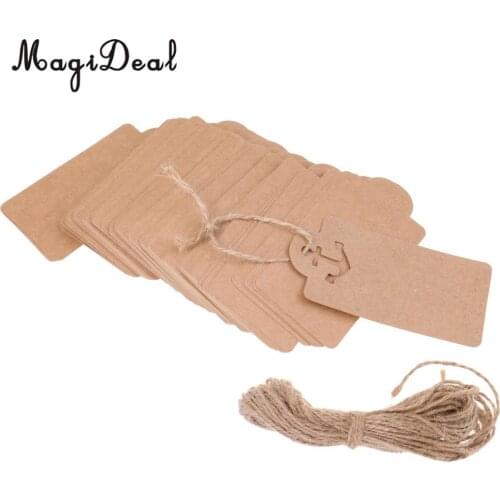 Anchor Die-cut Kraft Paper Tags with Rope for Wedding Invitation Decoration