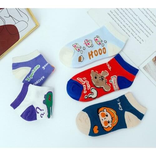 2021 Spring and Summer Cute Japanese Cartoon Socks Women Korea Kawaii Harajuku Woman Socks 5 Colour Cute Socks