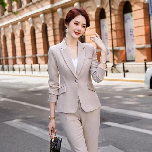 Plus Size 5XL Spring Autumn Formal Women Business Suits OL Pantsuits Ladies Office Wear Professional Career Interview Blazers