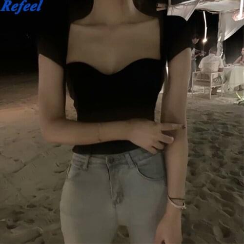 Spring summer women sweater knitted pullover solid short sleeve slim white black korean style femme vestidos