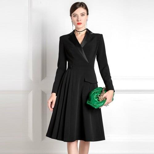 High End Suit Dress Temperament Autumn And Winter 2020 New Female Celebrity Professional Slim Black