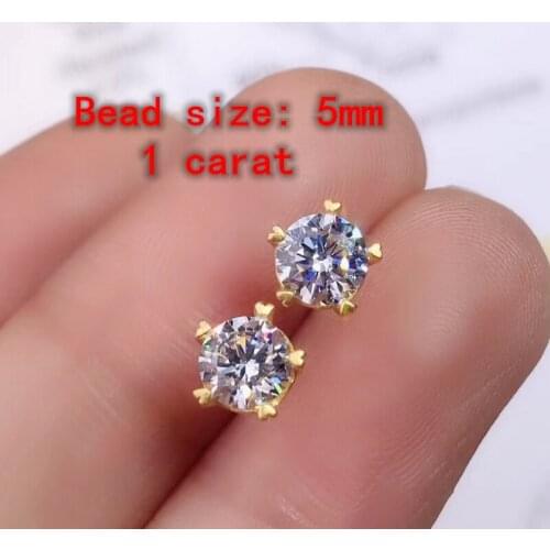1Pc Mozambiques diamond earrings 925 Silver Fashion Gem Ring Crystal Healing Stone Gift For Ladies Christmas Moissanite