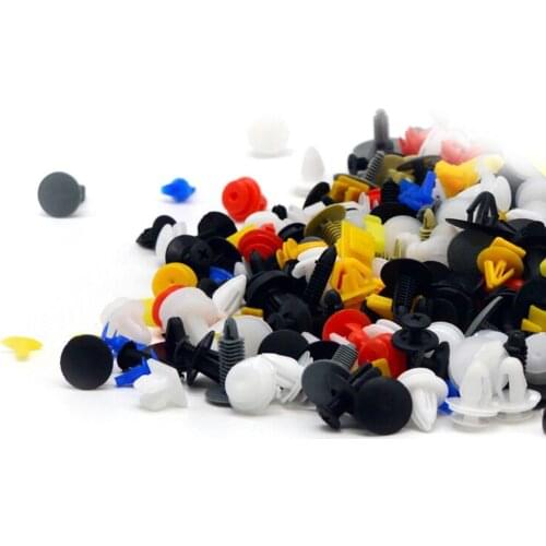 100/200 Pcs Universal Car Fastener Clips Auto Rivet Bumper Clip Panel Fender Liner Car Accessories for bmw e46 ford volkswagen