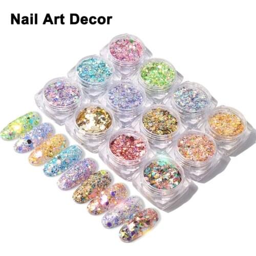 12-color Shining Light Onion Powder Ultra-thin Nail Glitter Sequins WH998