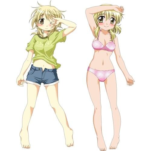 2018-July Anime Hidamari Sketch Yuno Miyako Nazuna Hugging Body Pillow Cover Case Dakimakura Decorative Pillow Case