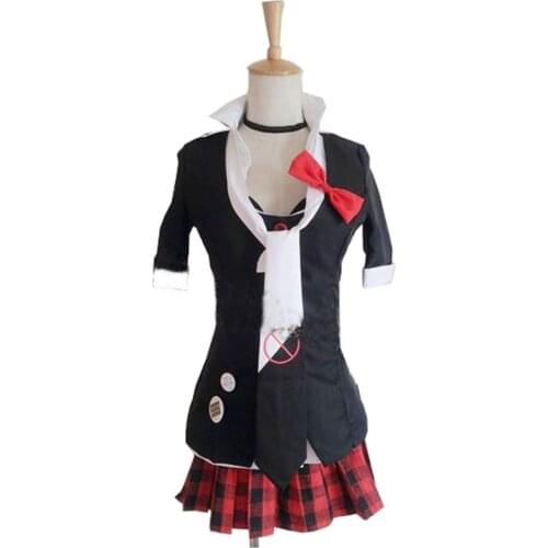2016 Anime Danganronpa Cosplay Junko Enoshima Costume Short Sleeves Uniform Outfit