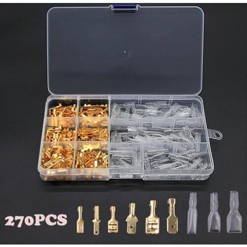 270pcs 2.8/4.8/6.3mm Crimp Terminals Insulated Seal Electrical Wire Connectors Crimp Terminal Connector Assortment Kit